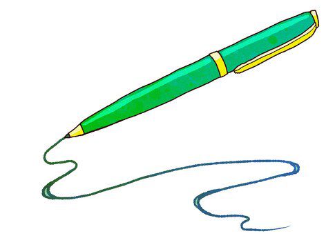 Illustration of a green pen. Art by Rebecca Hendin