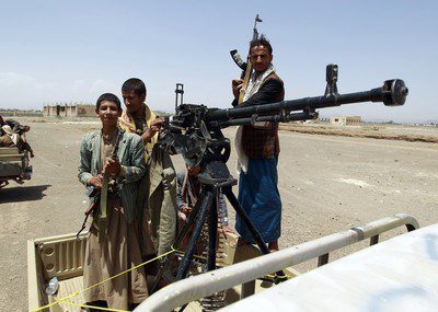 Huthi armed group fighters August 2015
